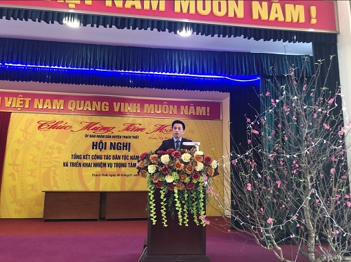Phó Trưởng Ban Dân tộc Thành phố Nguyễn Ánh Dương phát biểu tại Hội nghị